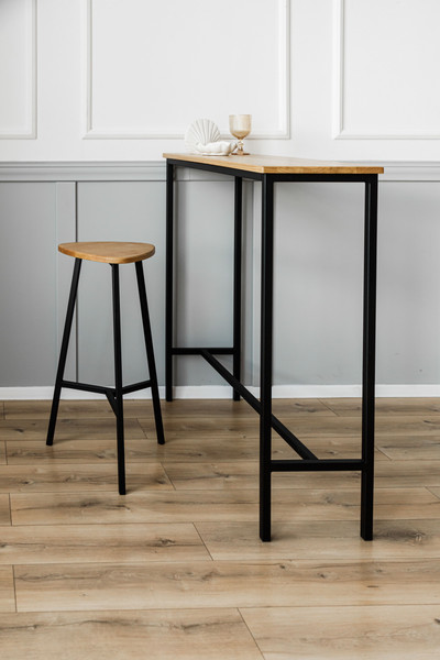 Изображение товара Табурет барный Stal-Massiv Delta-76 (дуб натуральный/черный)