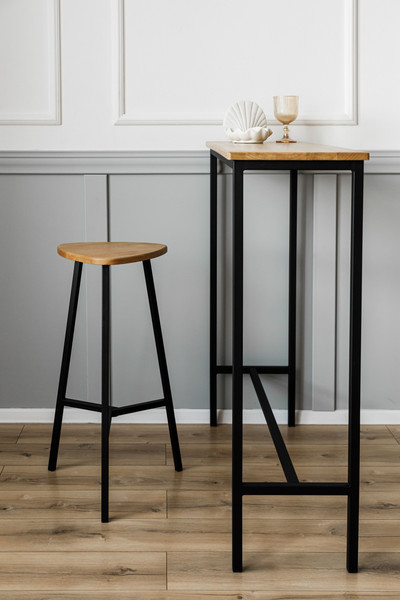 Изображение товара Табурет барный Stal-Massiv Delta-76 (дуб натуральный/черный)