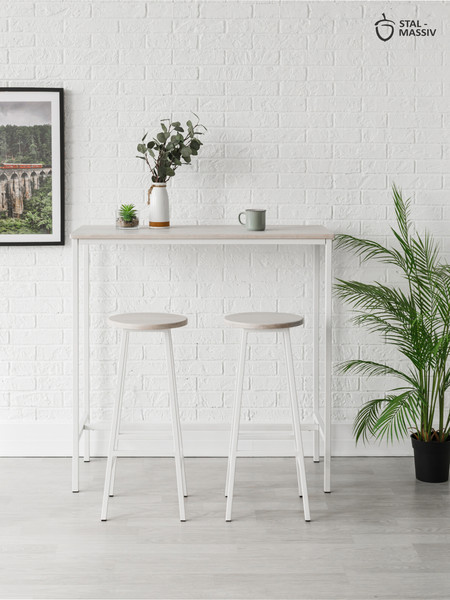 Изображение товара Барный стол Stal-Massiv LT-108 (дуб беленый/белый)