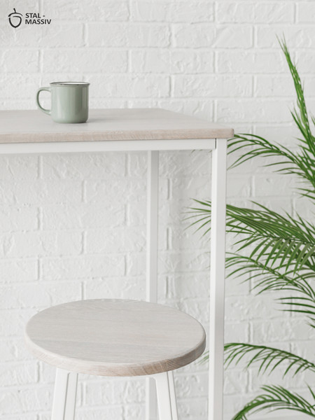 Изображение товара Барный стол Stal-Massiv LT-108 (дуб беленый/белый)