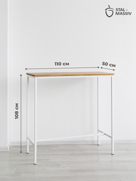 Изображение товара Барный стол Stal-Massiv LT-108 (дуб натуральный/белый)