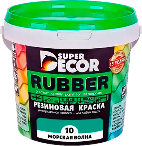 Изображение товара Краска Super Decor Резиновая №10 Морская волна (1кг)