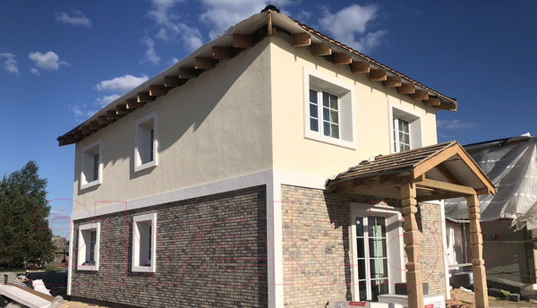 Изображение товара Декоративный камень бетонный Petra Туринский кирпич 12П3 (слоновая кость/серый)