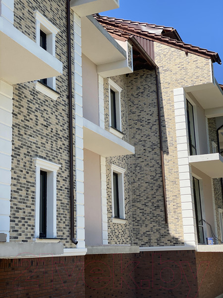 Изображение товара Декоративный камень бетонный Petra Туринский кирпич 12П3 (слоновая кость/серый)