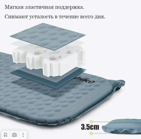 Изображение товара Туристический коврик Naturehike 185x55x3.5см / CNK2300DZ013-SQG (светло-серый)