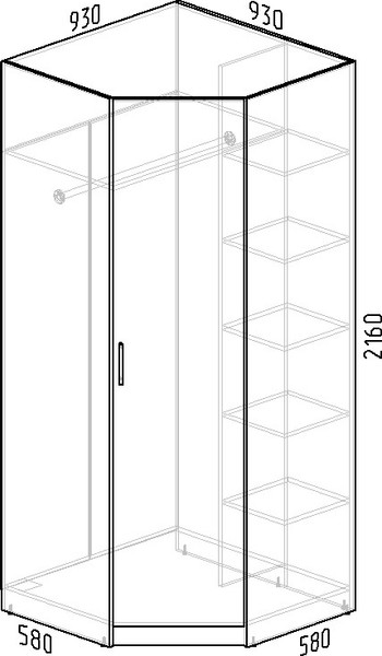 Изображение товара Шкаф Интермебель Марсель МР-10 (кашемир)