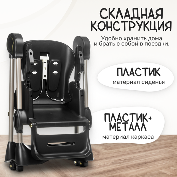 Изображение товара Стульчик для кормления NINO Banny (черный)