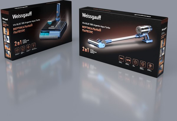 Изображение товара Вертикальный пылесос Weissgauff V14 BLDC 500 Argento Aqua Turbo