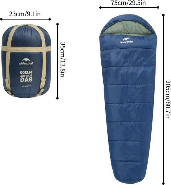 Изображение товара Спальный мешок Naturehike Mummy MJ300 / CNK2300SD014-NBL (синий)