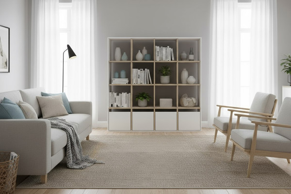 Изображение товара Стеллаж Мебель-Класс Куб-6 (белый/дуб сонома)