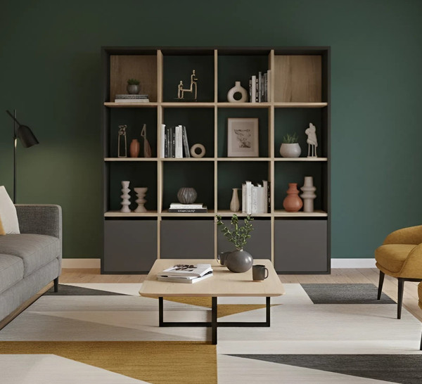 Изображение товара Стеллаж Мебель-Класс Куб-6 (дуб сонома/антрацит)