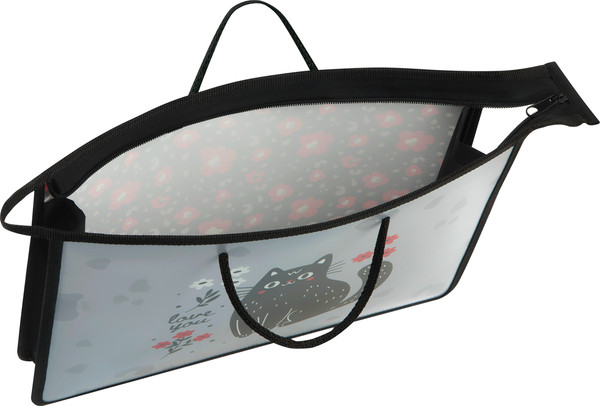 Изображение товара Папка-портфель ArtSpace Black Cat With Flowers / ПТ-15О70002