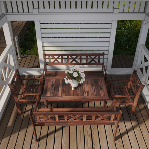 Изображение товара Кресло садовое Sundays Ф-183.02 590x90x640 (орех)