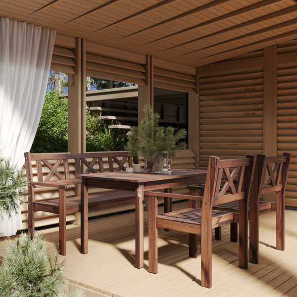 Изображение товара Кресло садовое Sundays Ф-183.02 590x90x640 (орех)