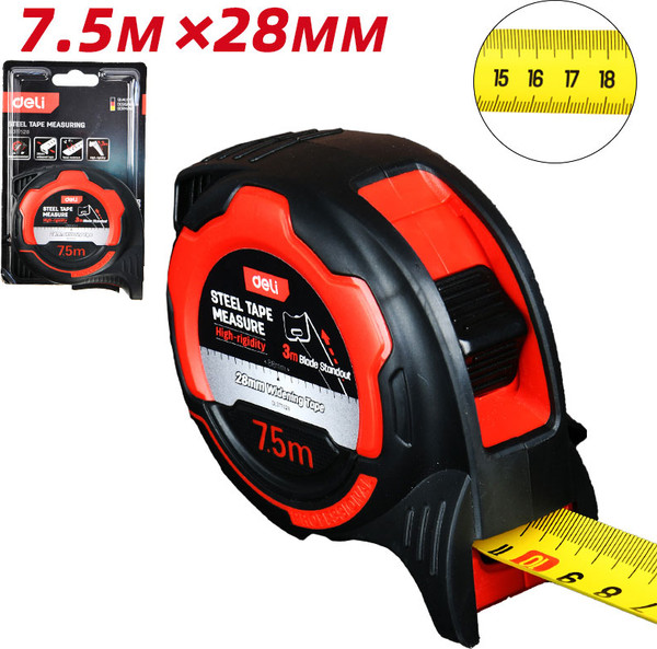 Изображение товара Рулетка Deli EDL377528 (черный/красный)