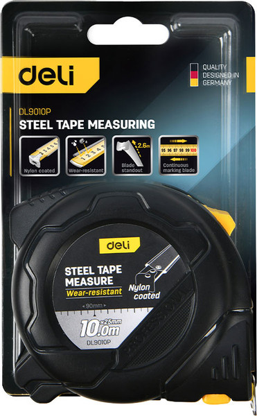 Изображение товара Рулетка Deli EDL9010P (черный/желтый)