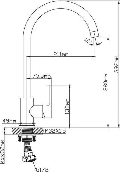 Изображение товара Смеситель Diadonna Д46-0003SM