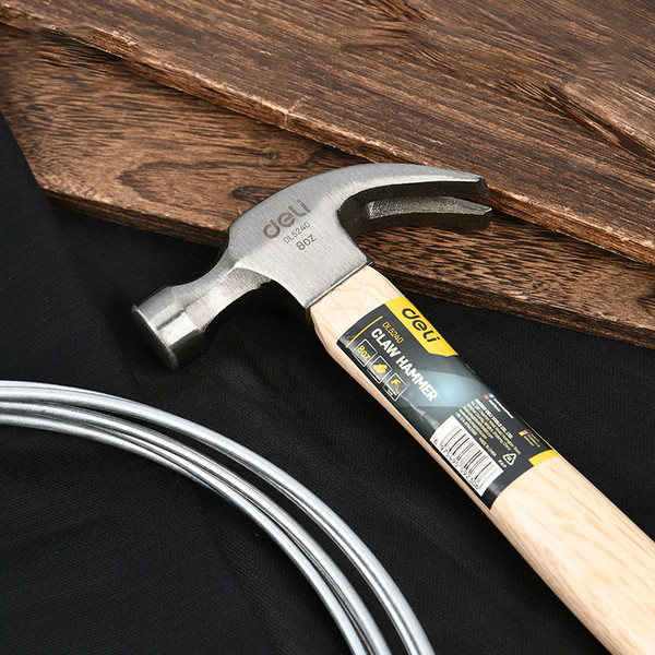 Изображение товара Молоток Deli Гвоздодер YS EDL5240 (250г, деревянная рукоятка)