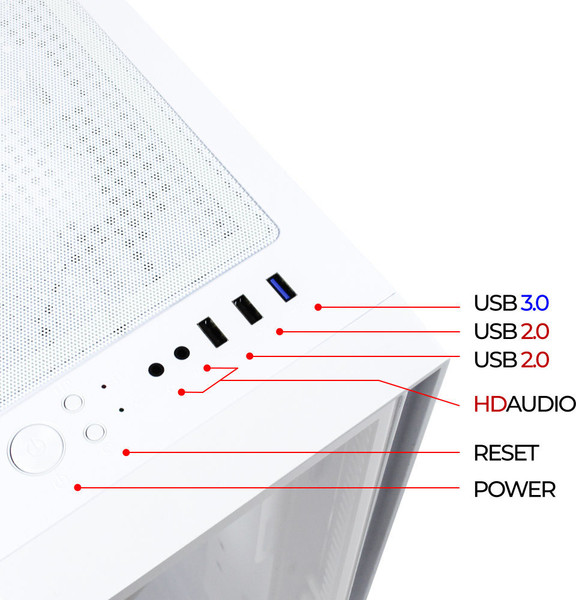 Изображение товара Корпус для компьютера Ginzzu CL620 (белый)