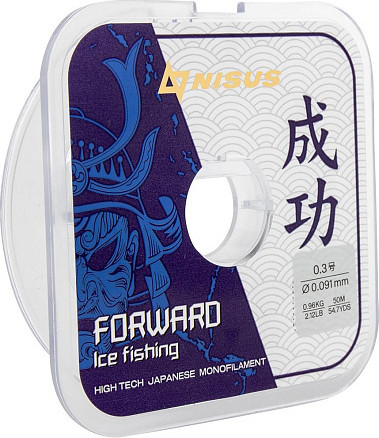 Изображение товара Леска монофильная Nisus Forward Ice Fishing 0.091мм Nylon Transparent / N-FIF-0.091-50 (50м)