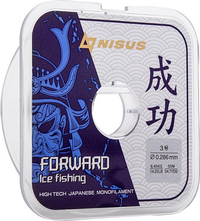 Изображение товара Леска монофильная Nisus Forward Ice Fishing 0.286mm Nylon Transparent / N-FIF-0.286-50 (50м)
