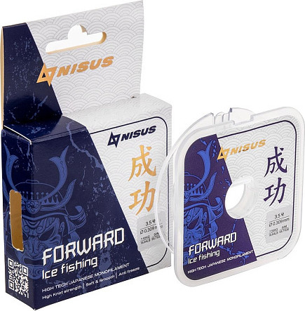 Изображение товара Леска монофильная Nisus Forward Ice Fishing 0.309мм Nylon Transparent / N-FIF-0.309-50 (50м)