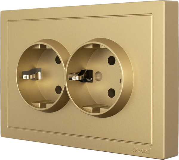 Изображение товара Розетка Lezard Zima 704-3600-127BQC (золото)