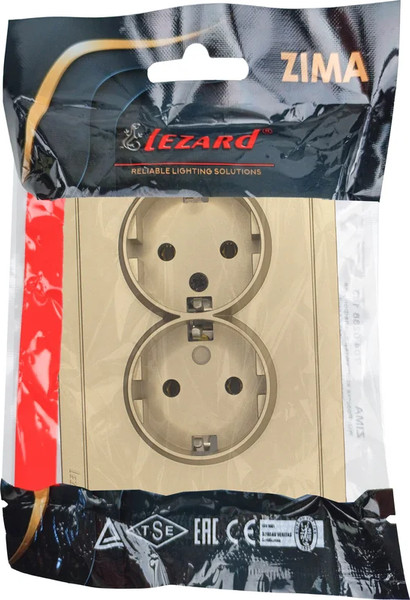 Изображение товара Розетка Lezard Zima 704-3600-127BQC (золото)