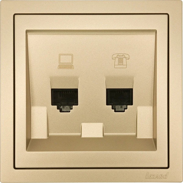 Изображение товара Розетка Lezard Zima 704-3688-143 (золото)