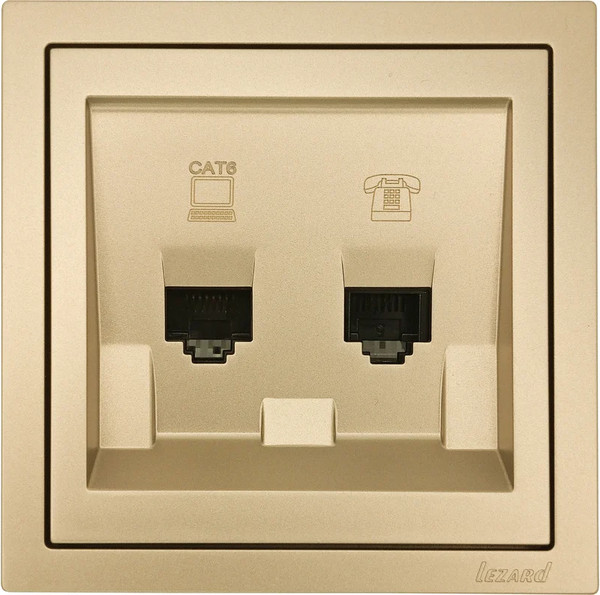 Изображение товара Розетка Lezard Zima 704-3688-144 (золото)