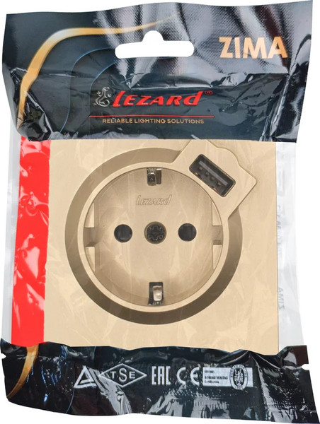 Изображение товара Розетка Lezard Zima 704-3688-181 (золото)