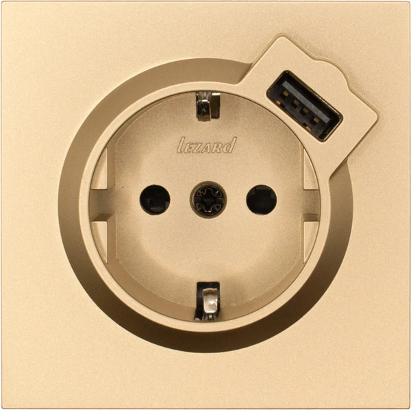 Изображение товара Розетка Lezard Zima 704-3688-181 (золото)