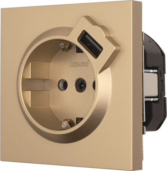 Изображение товара Розетка Lezard Zima 704-3688-181 (золото)