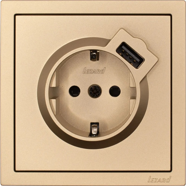 Изображение товара Розетка Lezard Zima 704-3688-181 (золото)
