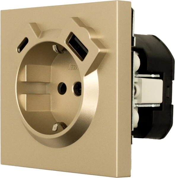 Изображение товара Розетка Lezard Zima 704-3688-181TC (золото)