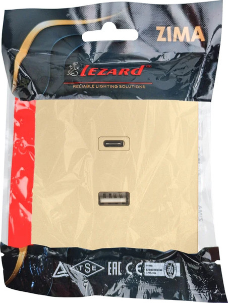 Изображение товара Розетка Lezard Zima 704-3688-192TC (золото)