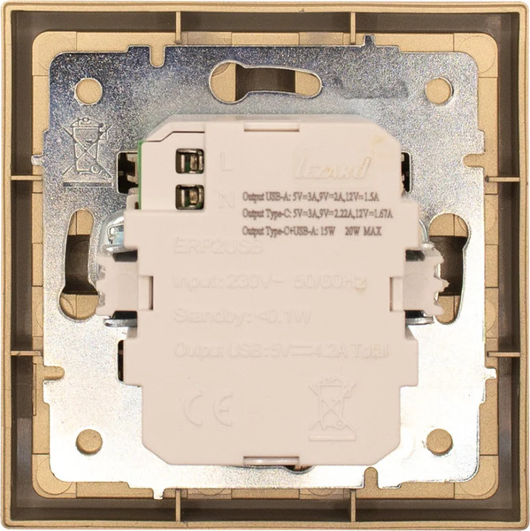 Изображение товара Розетка Lezard Zima 704-3688-192TC (золото)