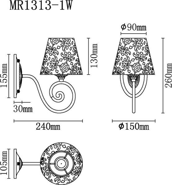 Изображение товара Бра MyFar Luna MR1313-1W