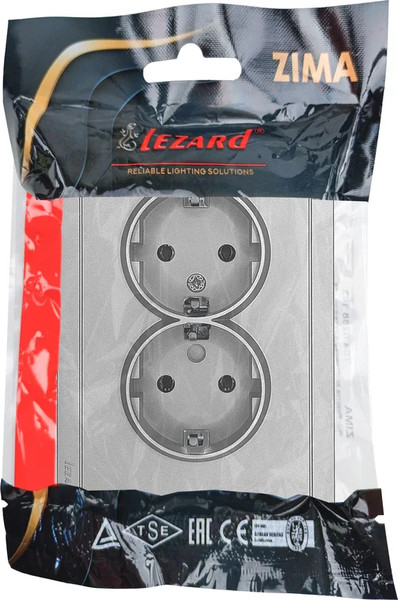 Изображение товара Розетка Lezard Zima 704-7400-127BQC (серый матовый)