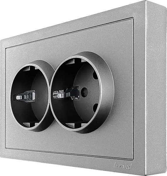 Изображение товара Розетка Lezard Zima 704-7400-127BQC (серый матовый)