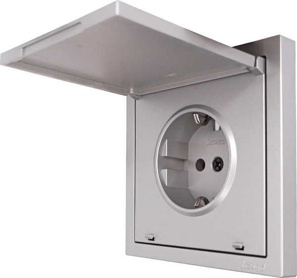 Изображение товара Розетка Lezard Zima 704-7488-123BQC (серый матовый)