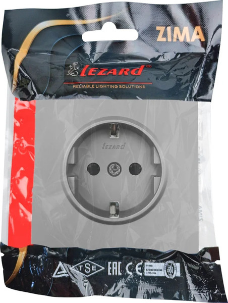 Изображение товара Розетка Lezard Zima 704-7488-124BQC (серый матовый)