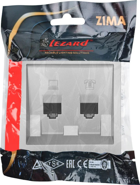 Изображение товара Розетка Lezard Zima 704-7488-143 (серый матовый)