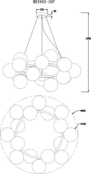 Изображение товара Люстра MyFar Aerton MR1943-16P