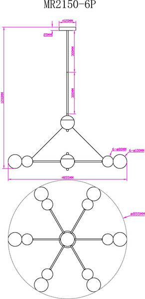 Изображение товара Люстра MyFar Paulo MR2150-6P