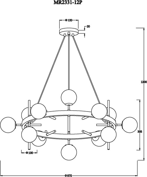 Изображение товара Люстра MyFar Robert MR2331-12P