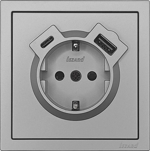 Изображение товара Розетка Lezard Zima 704-7488-181TC (серый матовый)