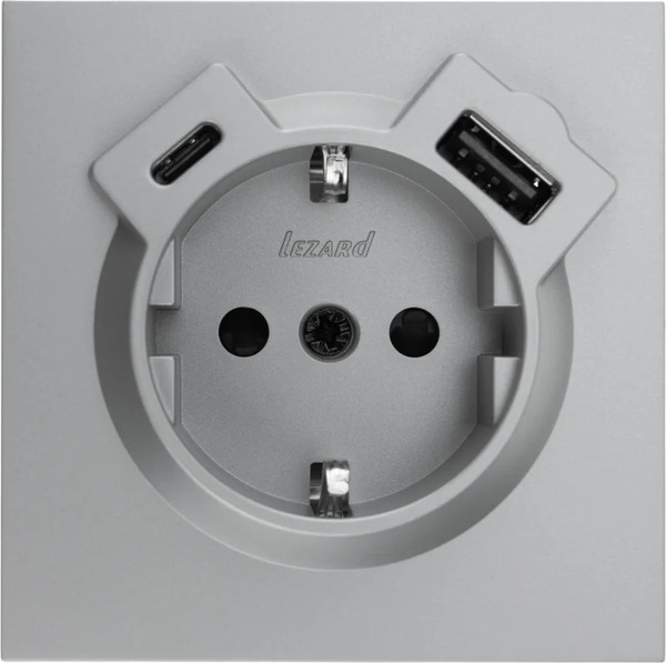 Изображение товара Розетка Lezard Zima 704-7488-181TC (серый матовый)