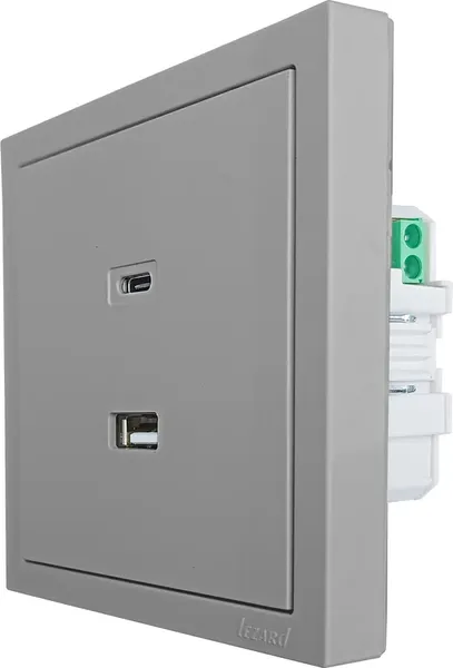 Изображение товара Розетка Lezard Zima 704-7488-192TC (серый матовый)