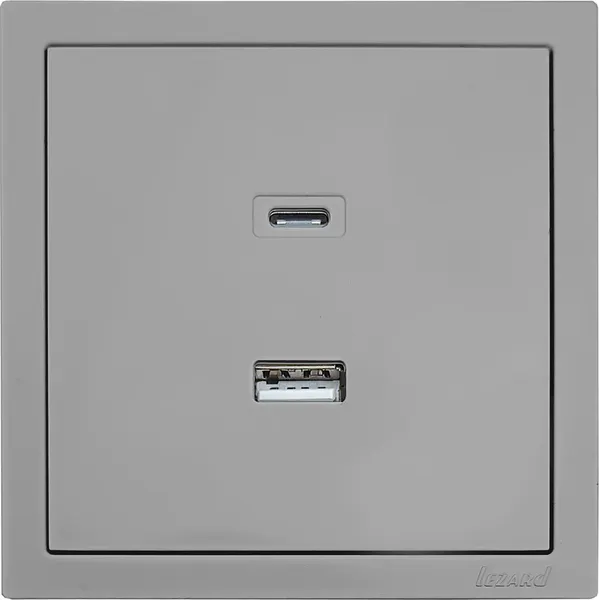 Изображение товара Розетка Lezard Zima 704-7488-192TC (серый матовый)